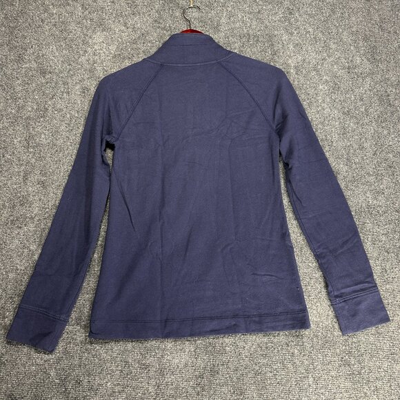 Lilly PUlitzer Top Womens XS Blue Knit Henley Buttons Logo Kangaroo Pocket Shirt - Picture 7 of 8